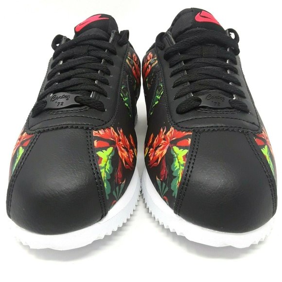 Nike Cortez Floral Basic Black/ Red Men's Shoes - Picture 2 of 8